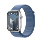 Apple Watch Series 9 (GPS) - 45 mm - alluminio argento - smartwatch con sport loop - nylon morbido a doppio strato - winter blue - 64 GB - Wi-Fi, UWB, Bluetooth - 38.7 g